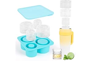 Eiswürfelform für Stanley Cups, Banaone Eiswürfelform Silikon mit 3 Fächern und Deckel BPA-frei, Eiswürfelschale Sichere Eiswürfel Form für 20 Oz 30 Oz 40 Oz Becher, Getränke Cocktails Kaffee (Blau)