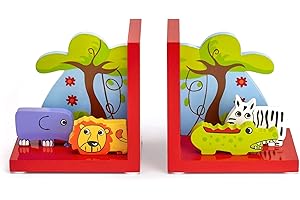MOUSEHOUSE GIFTS Mousehouse - fermalibri 3D in legno per bambini - tema safari