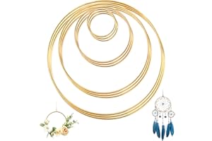 UIEEGPG Metallring 12 Stück 4 Größen Kranz Ringe (2 4 6 & 8 Zoll), Anti-Rost Gold Metallring zum öffnen für Traumfänger Ringe, Floral Hoops Ringe DIY Handwerk und Hochzeit Dekor