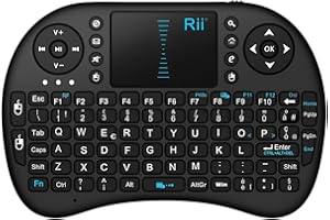 Rii Mini i8 - Tastiera Wireless Ergonomica con Mouse Touchpad per Smart TV, PC, HTPC, Console, Computer (Layout Italiano)
