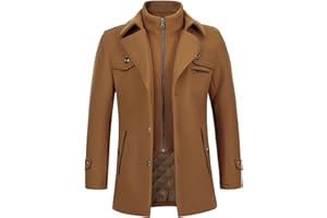 Oralidera Hombres Abrigo de Lana Mezcla de Lana Invierno Trenca Abrigo de Lana para Hombre Chaquetas Elegante