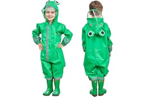 JinBei Impermeabile Bambino Pioggia Poncho Antipioggia Tuta Giacca Bambina Bambini Cappuccio Ragazze Ragazzi Animale Modello Portatile Jogging di Un Pezzo Impermeabili Unisex 3-10 Anni