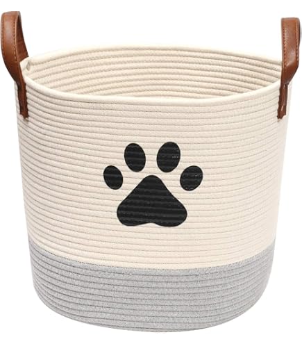 Boîte De Rangement En Corde De Coton Avec Couvercle - Dessin Chien, Panier Déco, Grand