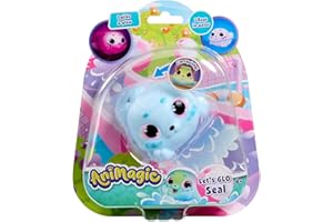 Animagic: Lets Glo Seal - Blue | Your Glowing, Gliding, Squishy Best Friend | Squish It To Watch Them Glow! | Interactive Electronic Pet | For Kids Ages 4+