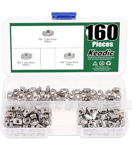 100-Pack T-Nut Assortment - 1/4-20, 5/16-18, 3/8-16 Sizes, Zinc Plated For Wood & Metal
