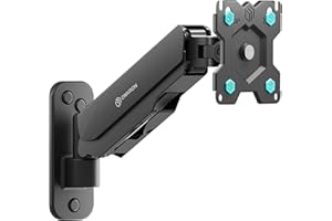 ONKRON Support Ecran PC Mural pour 13" - 34" Moniteur & TV, Support Mural TV Poids de 8 kg - Support Mural Ecran PC VESA 75x75 & 100x100 mm/Bras Ecran PC Mural Inclinable Pivotant Rotatif G120-B Noir