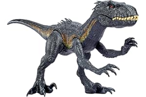 Mattel Jurassic World: Il Regno Distrutto - Indoraptor Supercolossale, dinosauro gigante lungo 90+ cm e alto 41 cm, inghiotte fino a 20 mini action figures, giocattolo per bambini, 4+ anni, HKY14