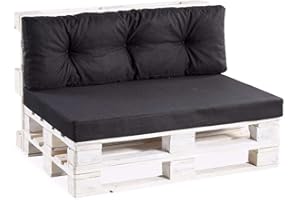 Gutekissen® Cojines para palets Cojines para palets PPF (Respaldo 120x60 Acolchado, Negro)