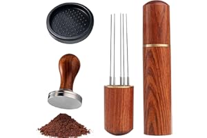 Molbory Tamper à café 51 mm, lot de tampons à expresso, en acier inoxydable 304, tapis et aiguille à expresso, ensemble barista pour cafés et amateurs de café