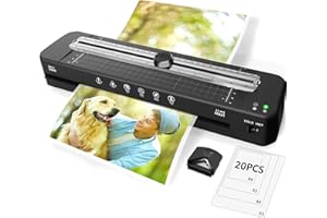 Laminiergerät A3, Raycial Laminiergerät mit 20 Laminierfolien für A3/A4/A5/A6, Heiß und Kalt Laminiergerät Set mit Papierschneider und Eckrunde für, A3 Laminiermaschine für Büro, Zuhause, Schule