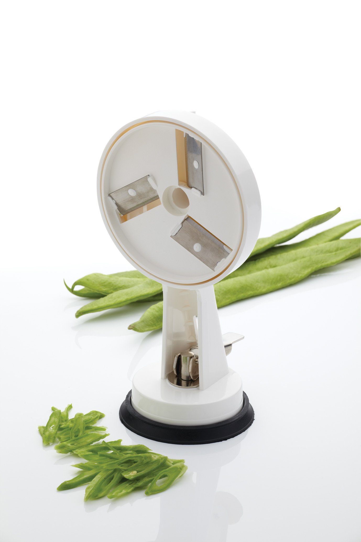 Kitchen Craft New Rotary Manual Table Top Runner Green Bean Slicer
