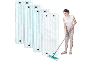 NAKUTITA Housses de Rechange en Microfibre, 4 Pieces pour Housse de vadrouille Leifheit Clean Twist M Micro Duo Ensemble de Accessoires de Remplacement 42x15,5cm pour Housse de vadrouille Leifheit