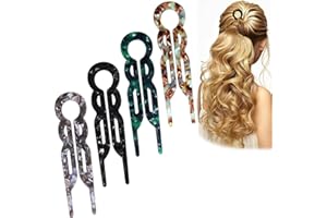 AstraGlam Ensemble de 4 Pince à Cheveux Prestige Française en Forme de U pour Femmes – Élégantes Barrettes pour Tout Type de Cheveux, Convient pour Saint-Valentin Noël Mariage, Bal de Promo