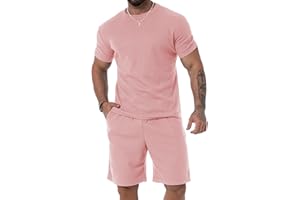 KUYIGO Short et chemise d'été pour homme - 2 pièces - Style décontracté - Respirant