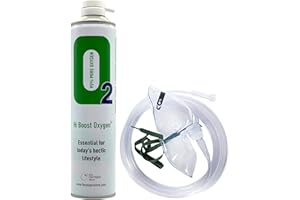 The Oxygen Store Hi Boost Oxygen Can 10L with Mask & 1.8m Tube | Portable Pure Oxygen Canister | Supplemental Oxygen for Sport, Travel, Focus & Energy | Made in Britain