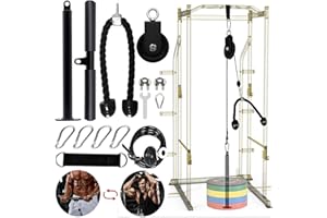 Favuit Cable Pulley System Home Gym, LAT Pull Down Weight Cable Pulley System DIY Home Gym Fitness Cable Machine Attachment for Gym LAT Pull Down Biceps Curl Tricep Arm Workouts