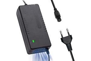 Honszex 42V 2A Cargador Hoverboard 3 Pines, Cargador Patinete Electrico, Cargador Universal para Batería de Litio de 36V para Bicicleta Eléctrica,Monociclo