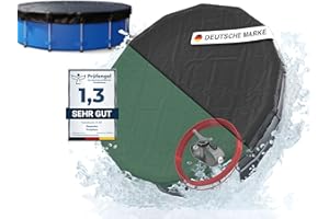 Planenfux® Poolabdeckung rund 400 cm (Für Ø 366-400cm Pools) | 2-in-1 Poolplane rund aus 200g/m² PE Material | UV-resistente Sommer & Winter Solar Pool Abdeckplane | Ø 460 cm Pool Abdeckung rund