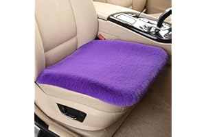 SMIUPIN Universal Fit Fuzzy Faux Wool Auto Front & back Seat Pad,Car Seat Cover Protector Cushion Soft Warm for Winter - 1pcs (purple,Front seat)
