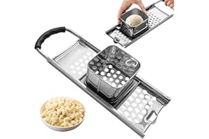 GIGTOOP Affettatrice per Spätzle, Gratella per spätzle in acciaio Inox,Spaetzle Maker,maniglia e parte mobile in plastica,Taglia Spaetzle Lavabile in lavastoviglie, per Cucinare Cucina