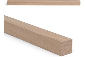 Woodsellers Egendesignat ek - 25 x 25 mm, 350 - 1000 mm, valfri längd - Massivt trästavar (planat och rätvinkeligt) - Teknisk