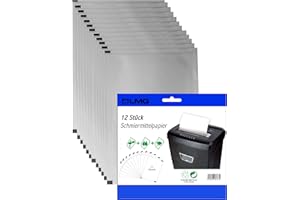 ‎LMG GERMANY [12Stück] Premium Ölpapier für Aktenvernichter - Schärft und schmiert gleichzeitig, Für eine besonders lange Lebensdauer, Hochwertiges Schmiermittelblätter, Für alle Aktenschredder geeignet