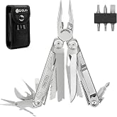BIBURY Pliers Multitool, Stainless Steel Multipurpose Knife with Safety Lock, Portable Folding Pliers for Outdoor Survival, C