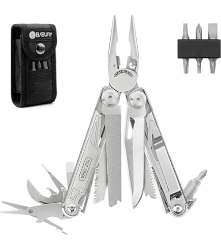 KLARUS 20 en 1 MT07 Herramienta Multifuncional Profesional, juego de regalo para hombres, multi-herramienta que incluye pinzas y un cuchillo plegable, con funda de transporte, ideal para campamentos a