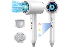 JANOLTY Föhn,Fön,Haartrockner Ionen mit Diffusor - Konzentrator-Düse | 2400W Turbo-Ultra-Leise-Motor | 2 Heiz - 3 Geschwindigkeitsstufen | Hair Dryer mit Schnelle Aufheizung - Konstante Temperatur