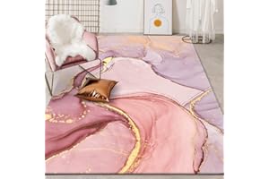 Lanqinglv Aquarell Rosa Teppich 160x230cm Schön Bunt In- & Outdoor Teppich für Terrassen Wohnzimmer Schlafzimmer Küche Kinderzimmer Modern Fußmatte Kinderteppich