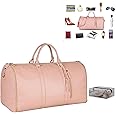 Polyurethane Duffle Bag With 2-In-1 Suitcase Design, Large Waterproof Compartment Along With Shoe Pouch | Large | Pink, 25.4 cm
