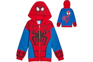 MARVEL Bambini Spidey e i suoi incredibili amici felpa con cappuccio vestire giacche con zip Miles Morales Ghost Spider o Spidey