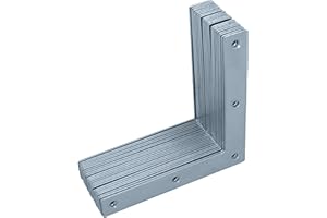 HELPMATE - 24 pièces équerres plates 100x100x15mm - Raccord en bois galvanisé & passivé bleu - Equerre d'angle avec une excellente protection contre la corrosion, stable & durable - montage facile