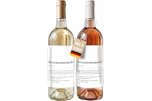 ‎LINEO Lineo® 2er Set Flaschenetiketten Aufkleber Definition Geschenk für alle handelsüblichen Weinflaschen & Biere; Mitbringsel zu jedem Anlass oder Dankesgeste (Herzensmensch)