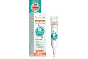Puressentiel - Bien être au Quotidien - Gel Réparateur SOS Labial - aux 10 Huiles Essentielles - 100 Pour cent Pures et Naturelles - Aide à Apaiser les Sensations de Brûlures - 10 Ml