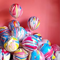 Amscan Marble Latex Balloons - 12" Multicolored Rainbow Pack Of 15, Party Decorations - View #7