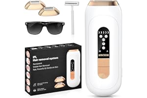 RWSRW IPL Geräte Haarentfernung Laser, 600-1200nm Wellenlänge Haarentfernungsgerät mit 0,2s Schneller Blitz, 4 Erweiterte Funktionen und 5 Energiestufen für Damen/Herren/Achseln/Beine/Bikini/Körper