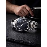 AMERICANVIBER Men's Silver, Watch with Stainless Steel Band | Water-Resistant Analog Dress & Casual Wristwatch