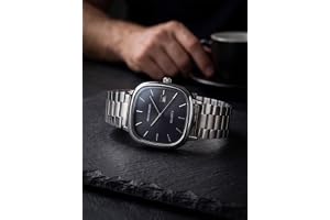 AMERICANVIBER Men's Silver, Watch with Stainless Steel Band | Water-Resistant Analog Dress & Casual Wristwatch