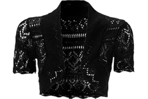 Style Lockers® Kids Girls Short Sleeve Front Open Bolero Knitted Cropped Cardigan Shrugs Sweater Tops Size Age 3-13 Years
