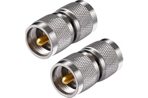 Vecys 2PCS Adattatori UHF PL-259 Adattatore cavo Coassiale UHF Maschio a UHF Maschio SO-239 Connettore per Radioamatore