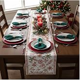 Yılbaşı Temalı Dijital Baskılı Runner &Ouml;rt&uuml;s&uuml; Christmas 40x140 cm