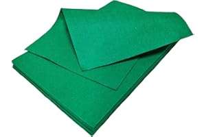 Jtnohx Green Felt Sheets, Color Felt Fabric for Crafts, 12 Pcs 1mm Thick 20x30cm Soft Fabric Square for Handicraft DIY and Sewing Projects