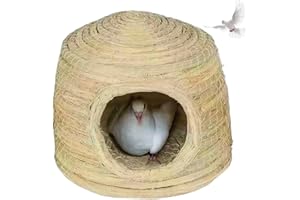 HPERU Nid d'oiseaux, nid d'oiseau pour cage, maison d'oiseau tissée de paille pour cage, nichoir à perruche à perruche chauds, nichoir à oiseaux portable pour les oiseaux, pigeons, maison d'oiseau pour c
