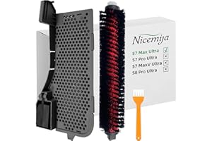 Nicemiya S7 Max Wasserfilter & Reinigungsbürste Assembly Zubehör Kompatibel mit Roborock S7 Max Ultra, Roboterstaubsauger Ersatzteile, Staubsauger-Reinigungs-Tankfilter
