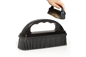 ‎HAUSFELDER Hausfelder Tierhaarentferner Bürste - Gummibürste für Tierhaare auf Sofa, Auto & Kleidung - Fusselbürste Hund & Katze - Wiederverwendbare Kleiderbürste für Teppich & Polster (Schwarz)