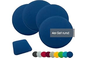 ‎HEIMTEXLAND heimtexland ® 4er Pack Sitzkissen Filz Stuhlkissen Bodenkissen Polster Stuhlauflage Indoor Outdoor Kissen rund Typ631 Filzkissen Marineblau 35x35 cm 4 Stück
