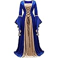 Haorugut Renaissance Costume Women Medieval Faire Costumes Velvet Irish Dress