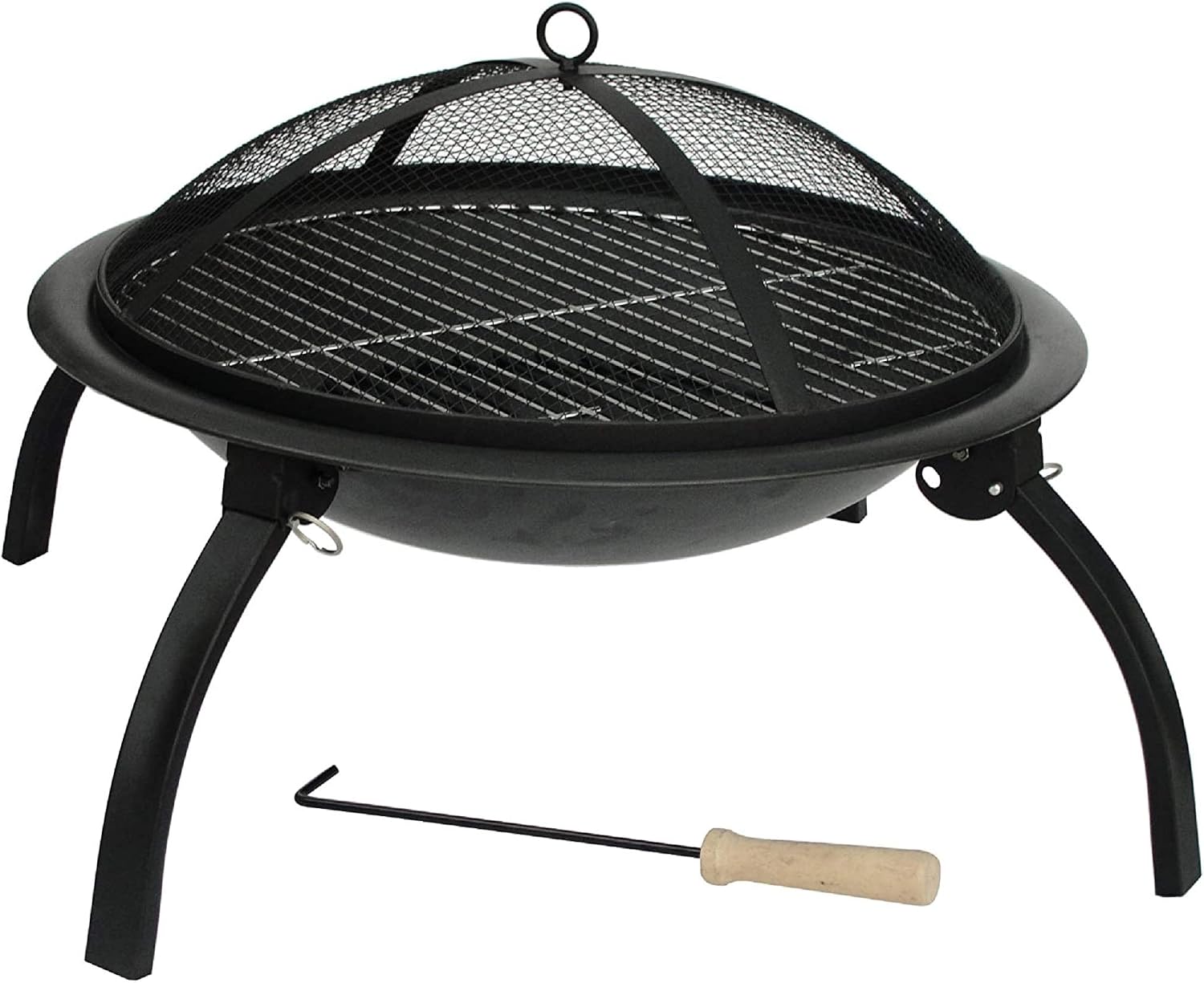 HH Home Hut Fire Pit Folding Portable heater for Outdoors,Ideal for Garden BBQ and Camping Stove Firepit, Outdoor Log Burner Garden Heaters & Fire Pits With Cover Carry bag, Poker, Grate And Grill