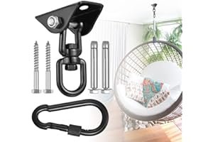 RayLove Deckenhaken Hängesessel 360° Drehen, Schaukel Aufhängung, Hängematte Befestigung Schaukel Aufhängung,Haken mit Schraube für Beton Holz Sets Spielplatz Veranda Sitz Trapeze Yoga